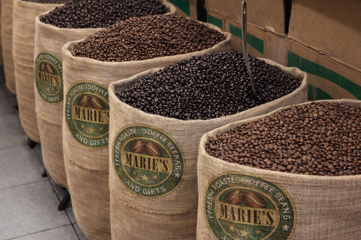 Marie's Premium Coffee Beans and Custom Ground Blend