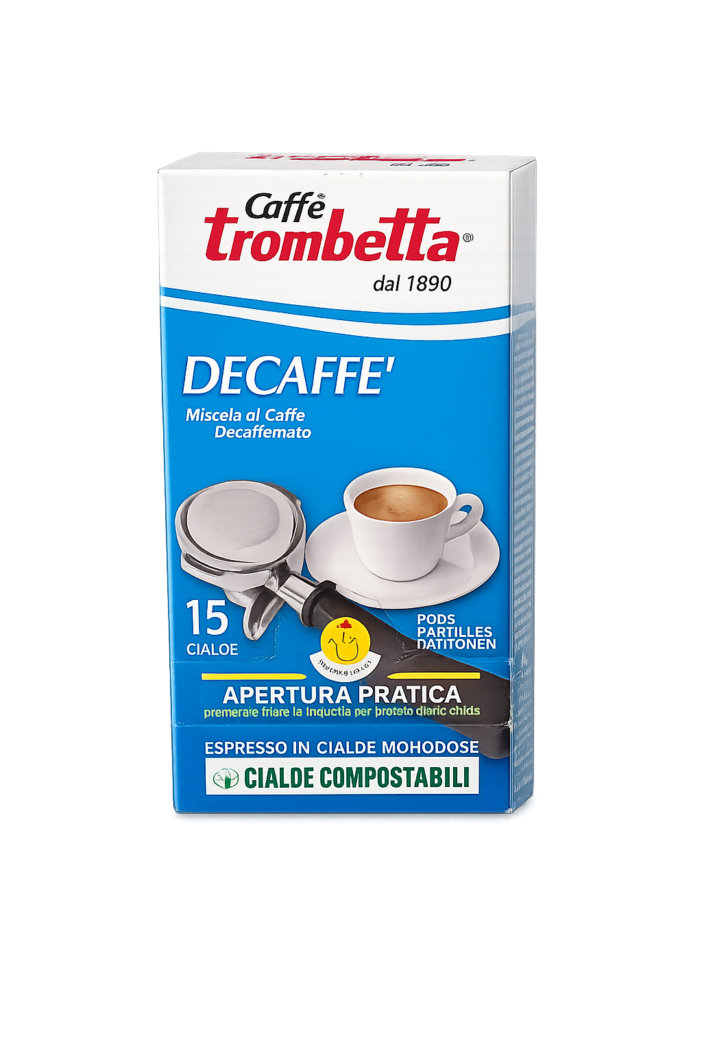 Decaf Caffe Trombetta Pods – Full Flavor Espresso, No Caffeine  15 Count
