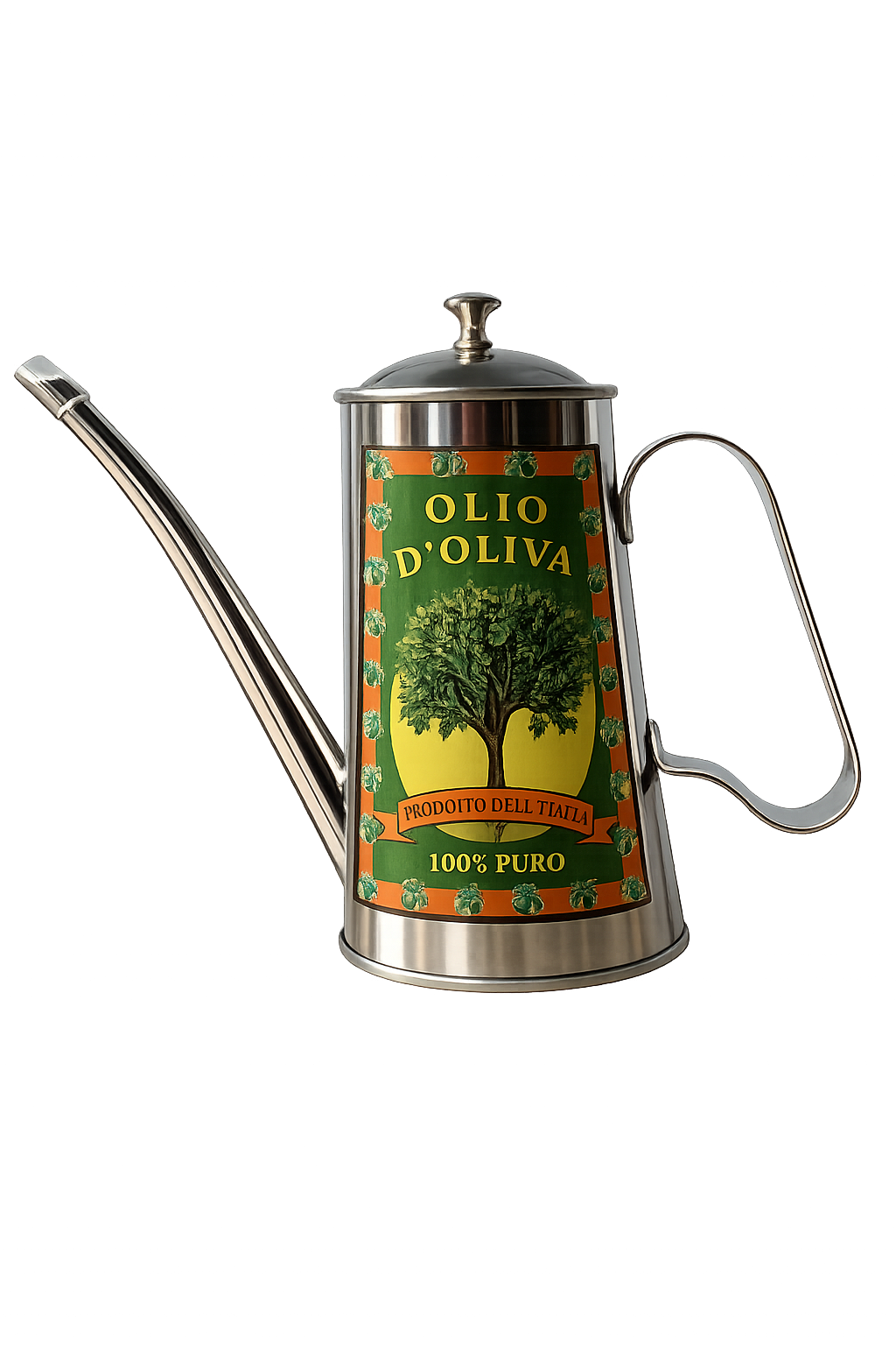 2 Cup Stainless Steel Olive Oil Container – (OLIVE TREE)