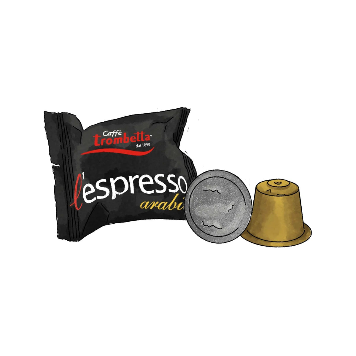 CAFFE TROMBETTA l’ESPRESSO CAPSULES, ARABICA (50 Count)