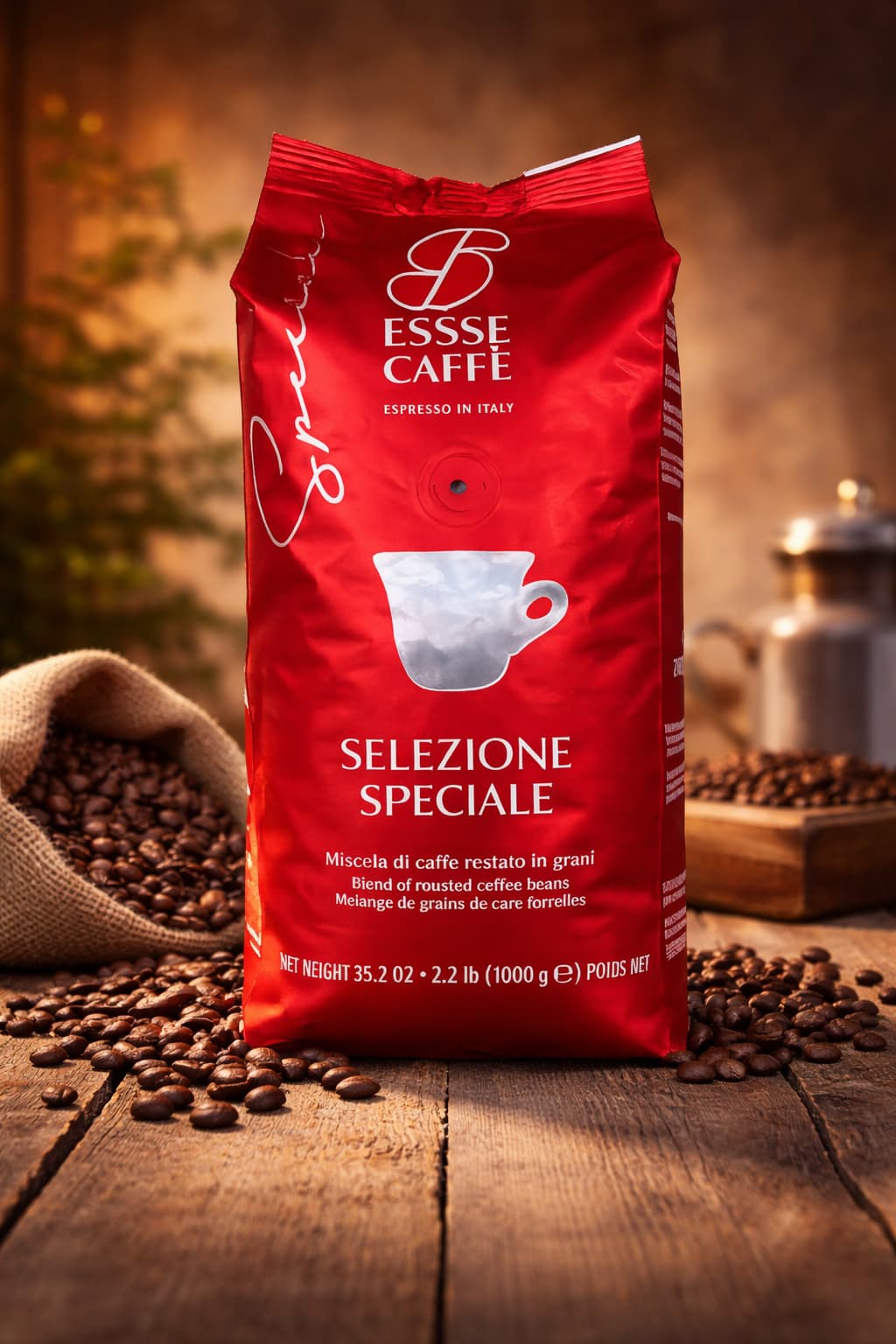 Bag of Essse Caffè Selezione Speciale Italian espresso coffee, 2.2 lb. bag