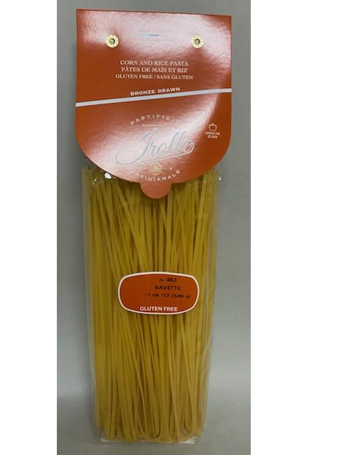 Package of Irollo gluten-free Bavette Linguine n. 492 pasta 