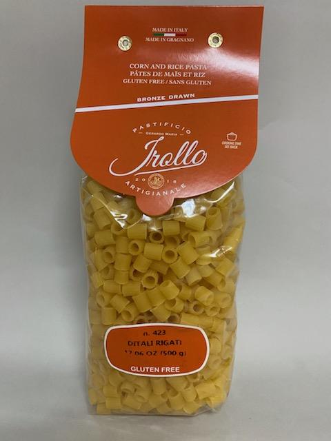 Package of Irollo gluten-free Ditali Rigati n. 432 pasta 