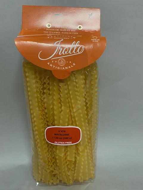 Package of Irollo gluten-free Mafaldine n. 478 pasta 