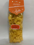 Package of Irollo gluten-free Mezzi Paccheri Rigati pasta with Irollo branding.