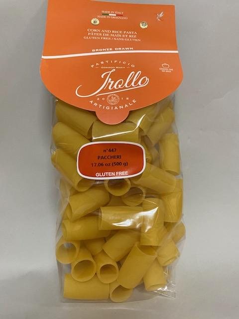 Package of Irollo gluten-free Paccheri  n. 447 pasta 